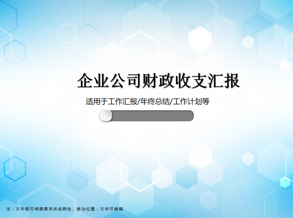 企业公司财政收支汇报PPT模板