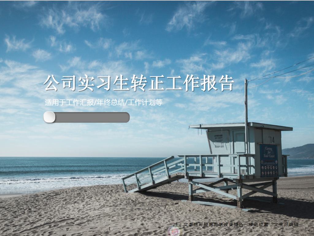 公司实习生转正工作报告PPT模板