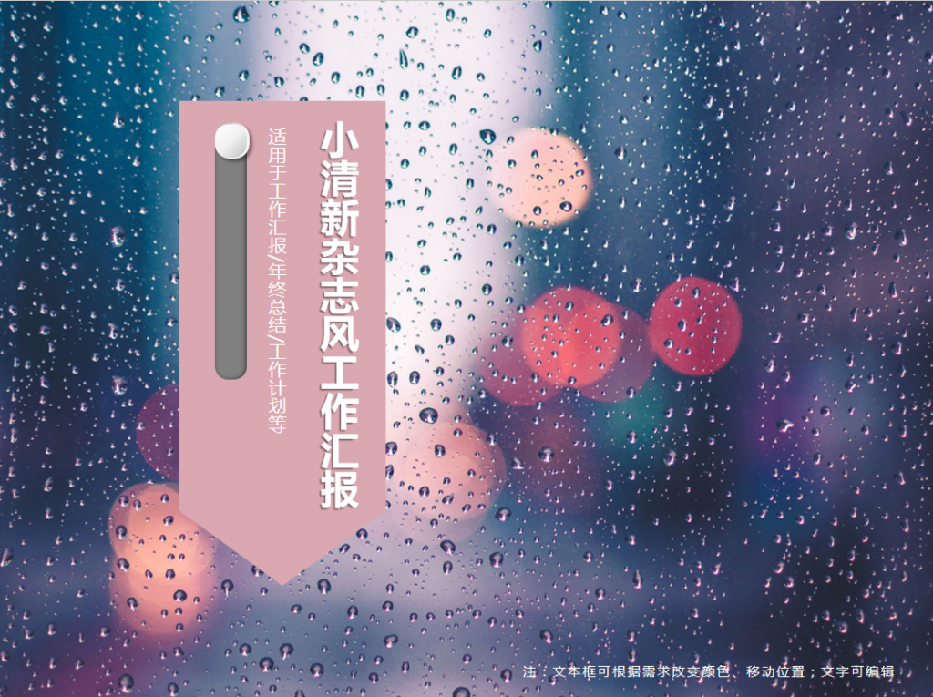 小清新杂志风工作汇报PPT模板