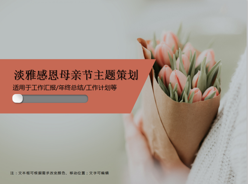 感恩母亲节主题策划PPT模板