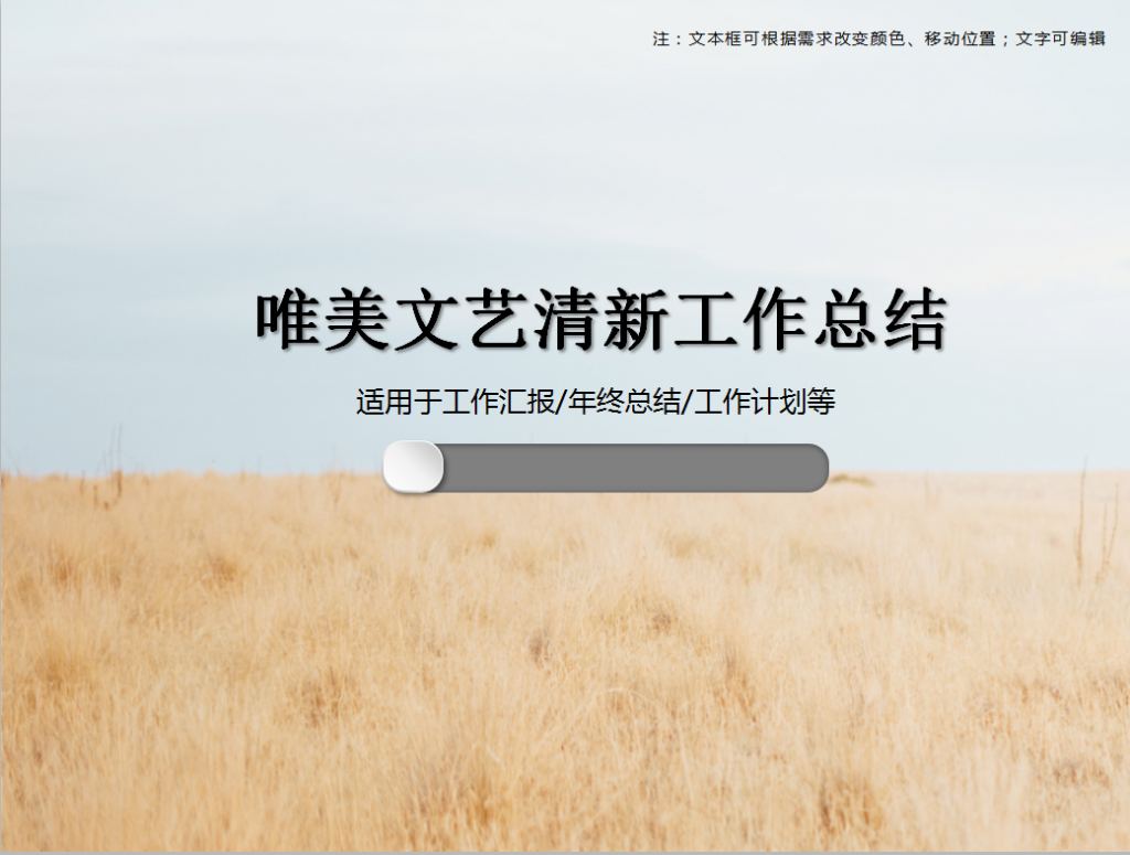 唯美文艺清新工作总结商务PPT模板
