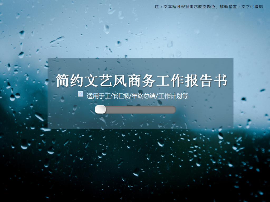 简约文艺风商务工作报告书PPT模板