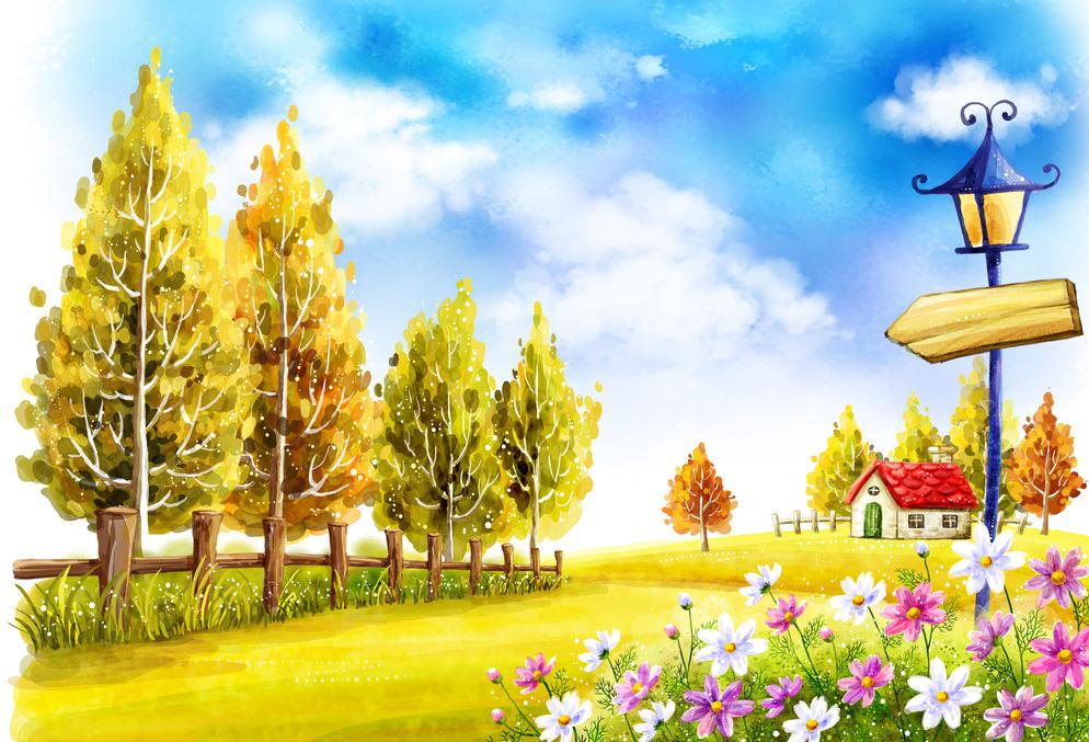 ​晴空万里夏日风景