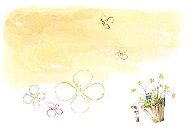 手绘唯美花朵psd