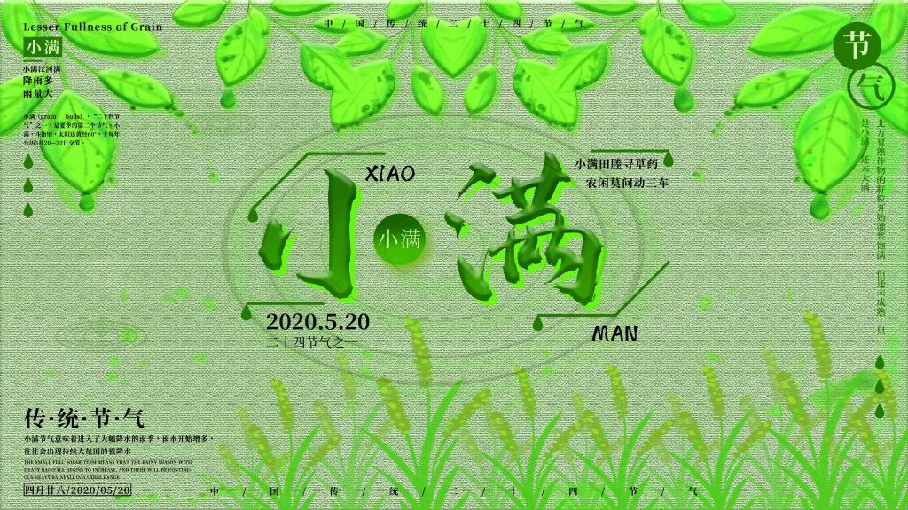 小满文艺节气清新海报