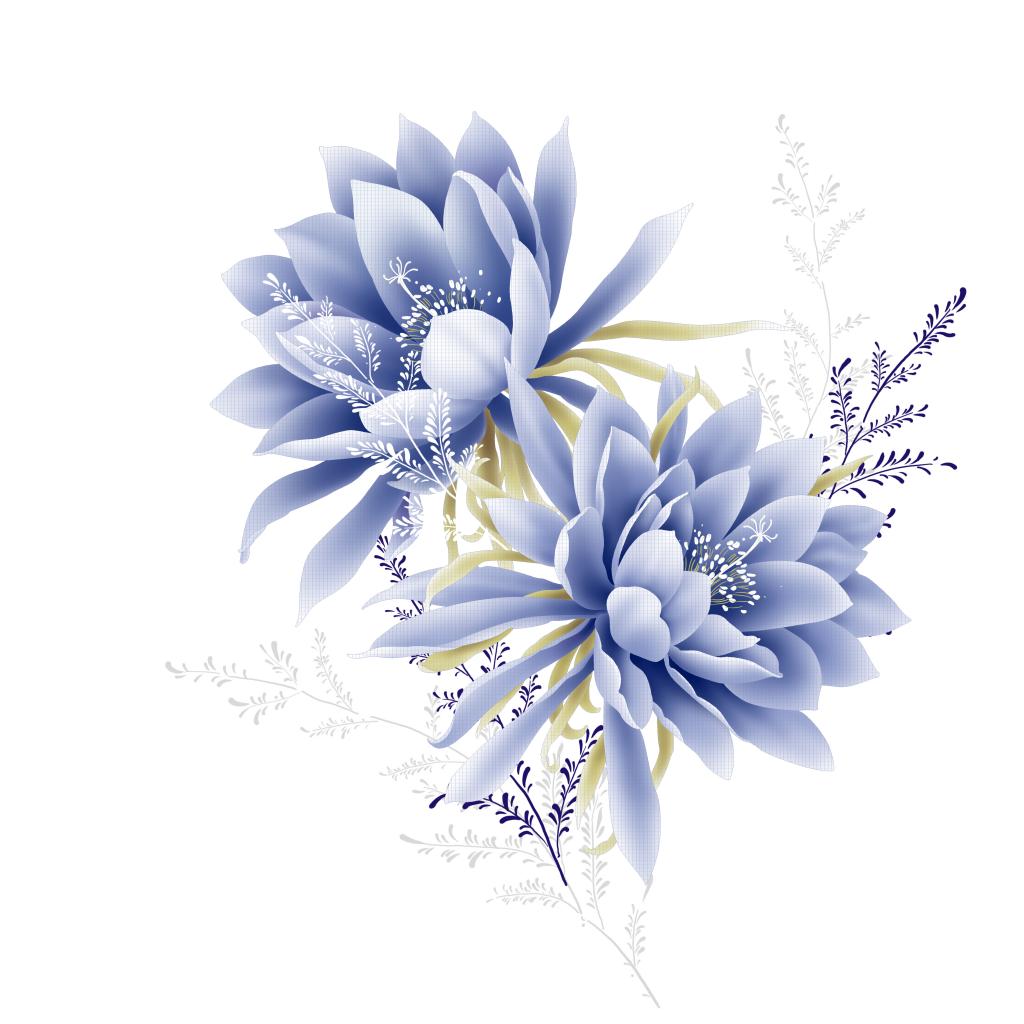手绘花高清封面插画花水彩花