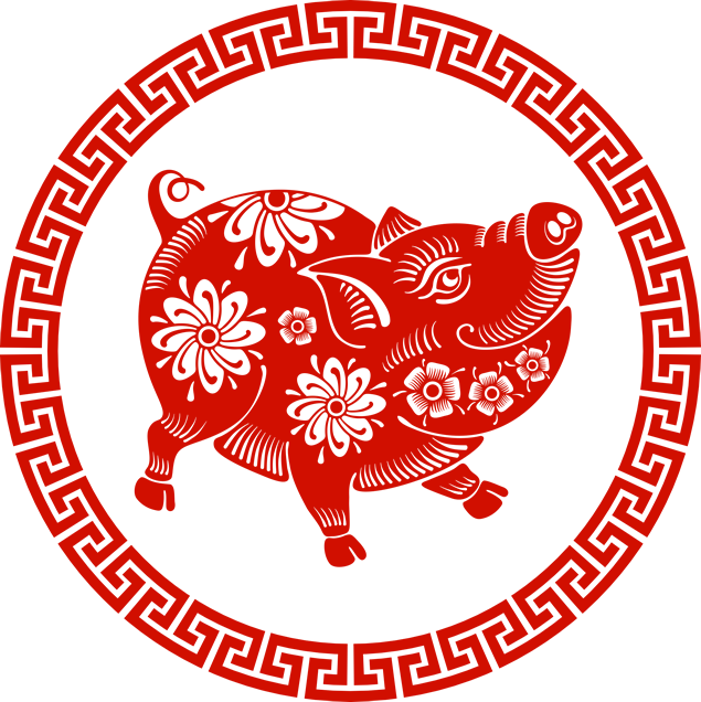 吉祥猪剪纸免抠图