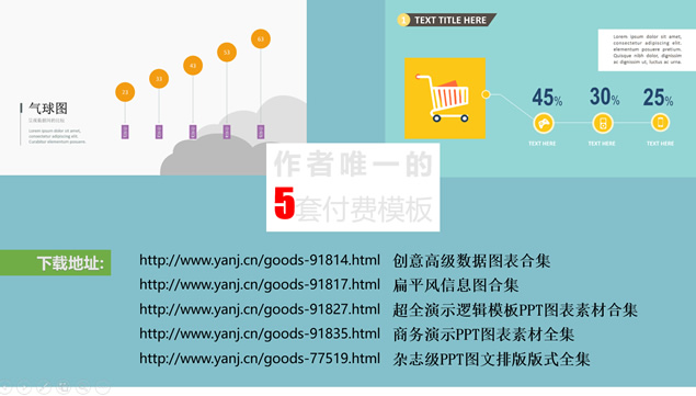 简约扁平版式实用齐全矢量卡通动物数据报告ppt模板