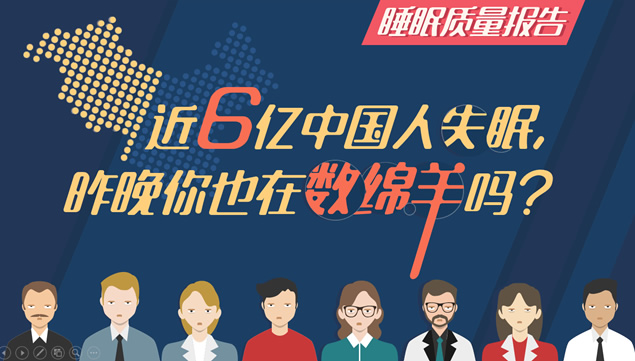 近6亿中国人失眠，昨晚你也在数绵羊吗？——睡眠质量报告ppt模板