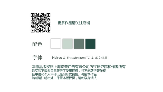 《草》——几何图形线条创意简约大气深绿ppt模板