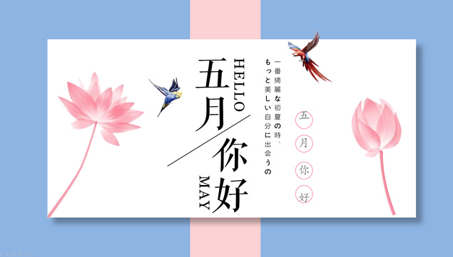 水彩植物花卉文艺小清新ppt模板