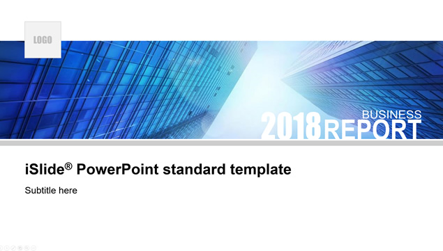 简约清新科技蓝商务工作汇报ppt模板