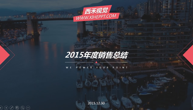 2015年度销售工作总结报告ppt模板