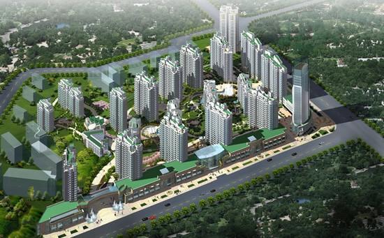 ​高层建筑楼宇俯视图