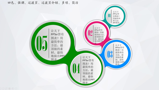 7张圆的创意微立体多种关系ppt图表