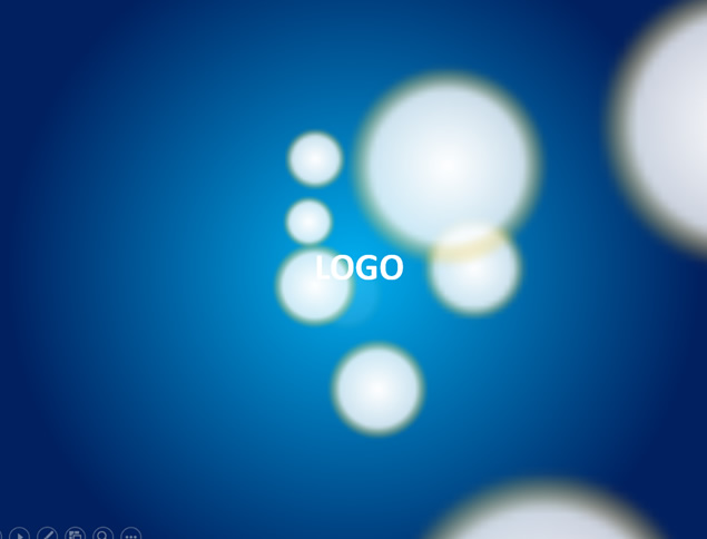 仿flash泡泡闪出logo显现特效动画ppt模板