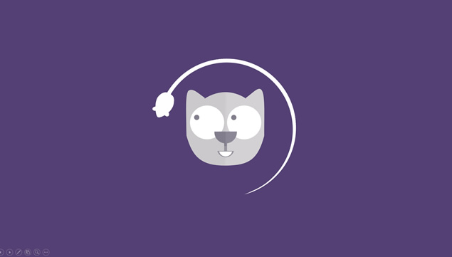 猫眼紧盯绕圈的老鼠创意loading进度条小动画ppt特效