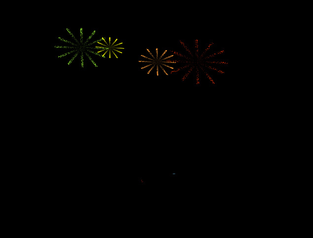 夜空逼真漂亮燃放烟花效果ppt模板