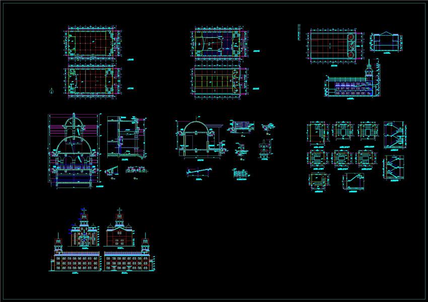 ​某三层教堂建施CAD