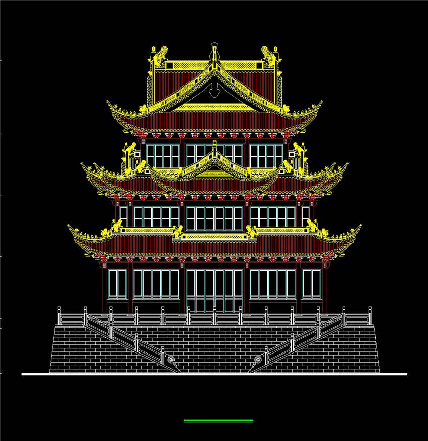 ​万佛殿立面图