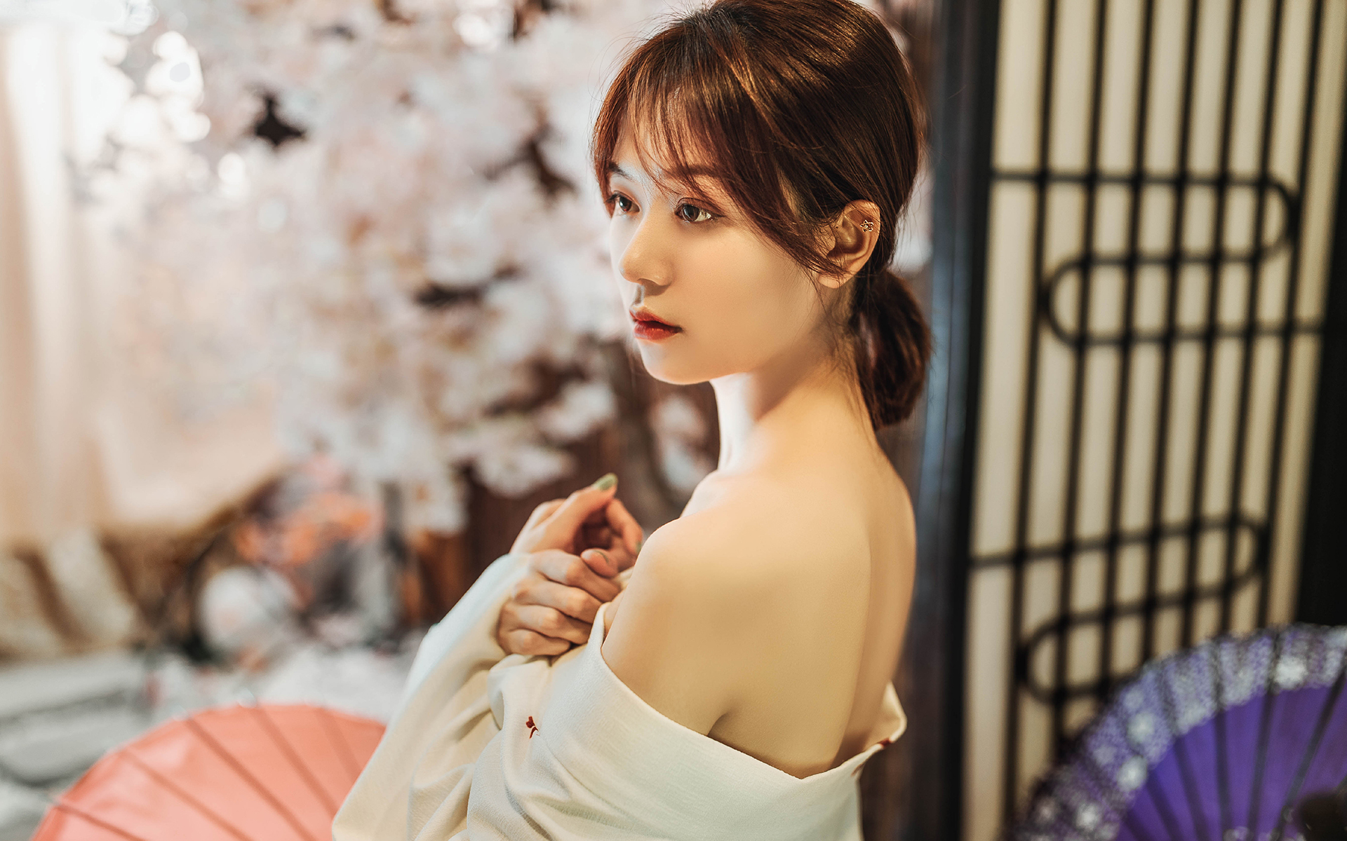 清纯和服美女唯美高清桌面壁纸