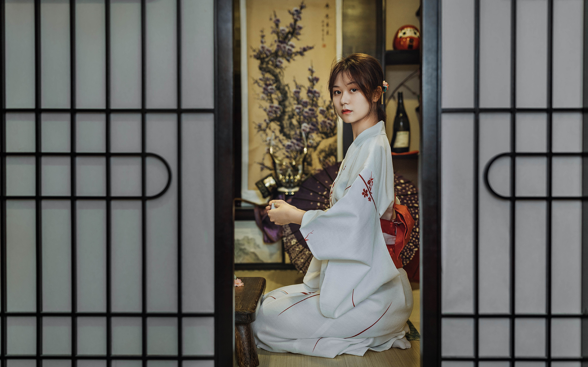 清纯和服美女唯美高清桌面壁纸