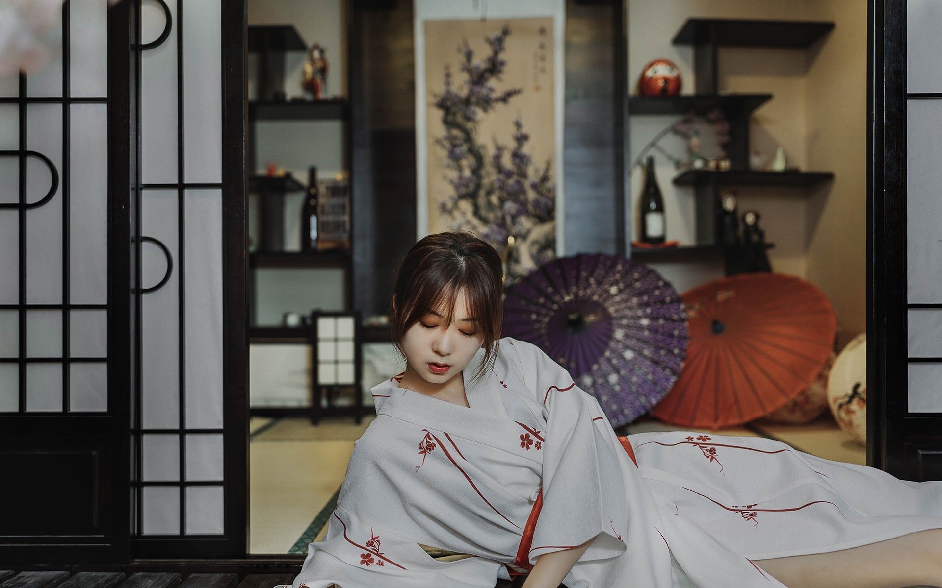 清纯和服美女唯美高清桌面壁纸