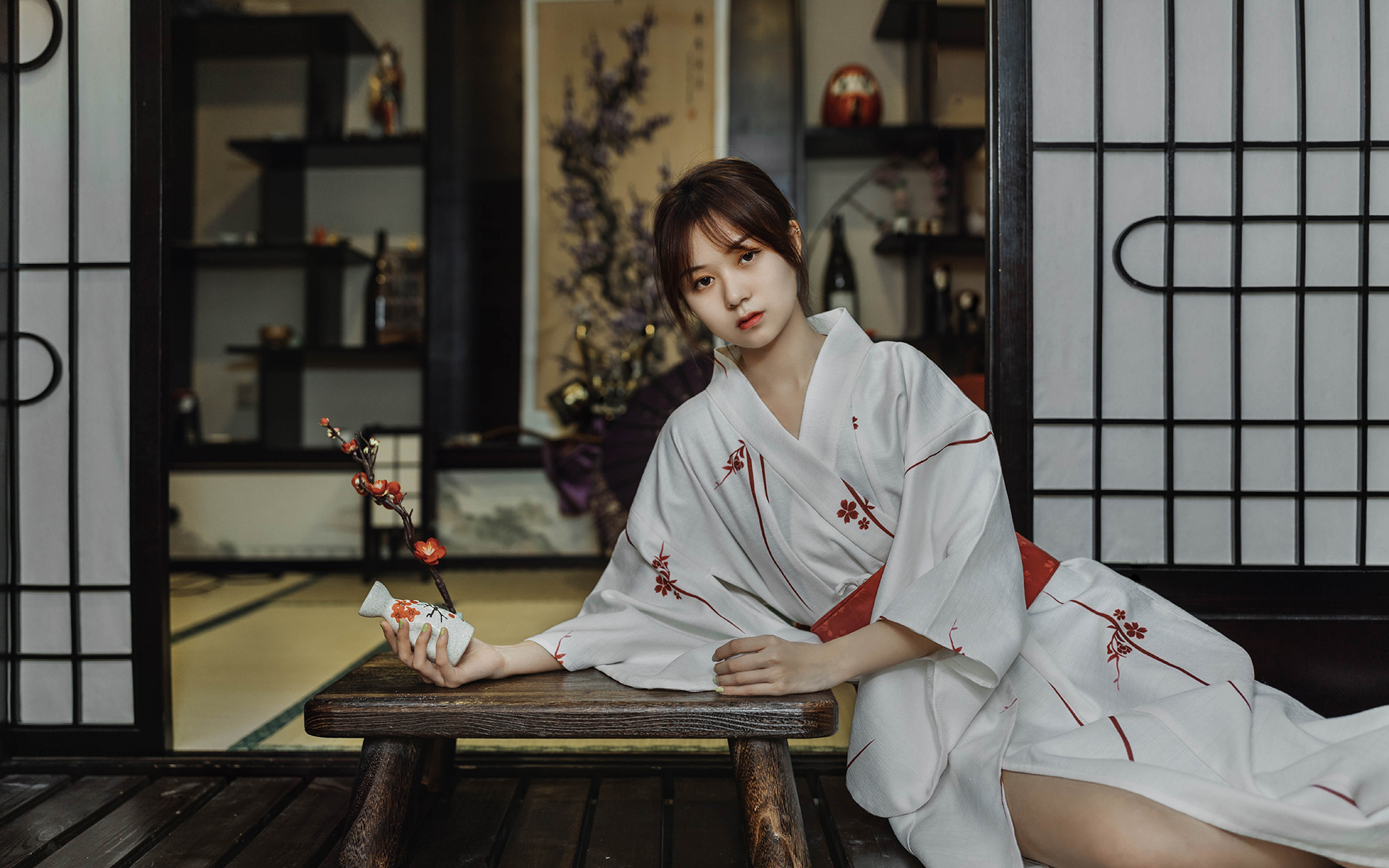 清纯和服美女唯美高清桌面壁纸