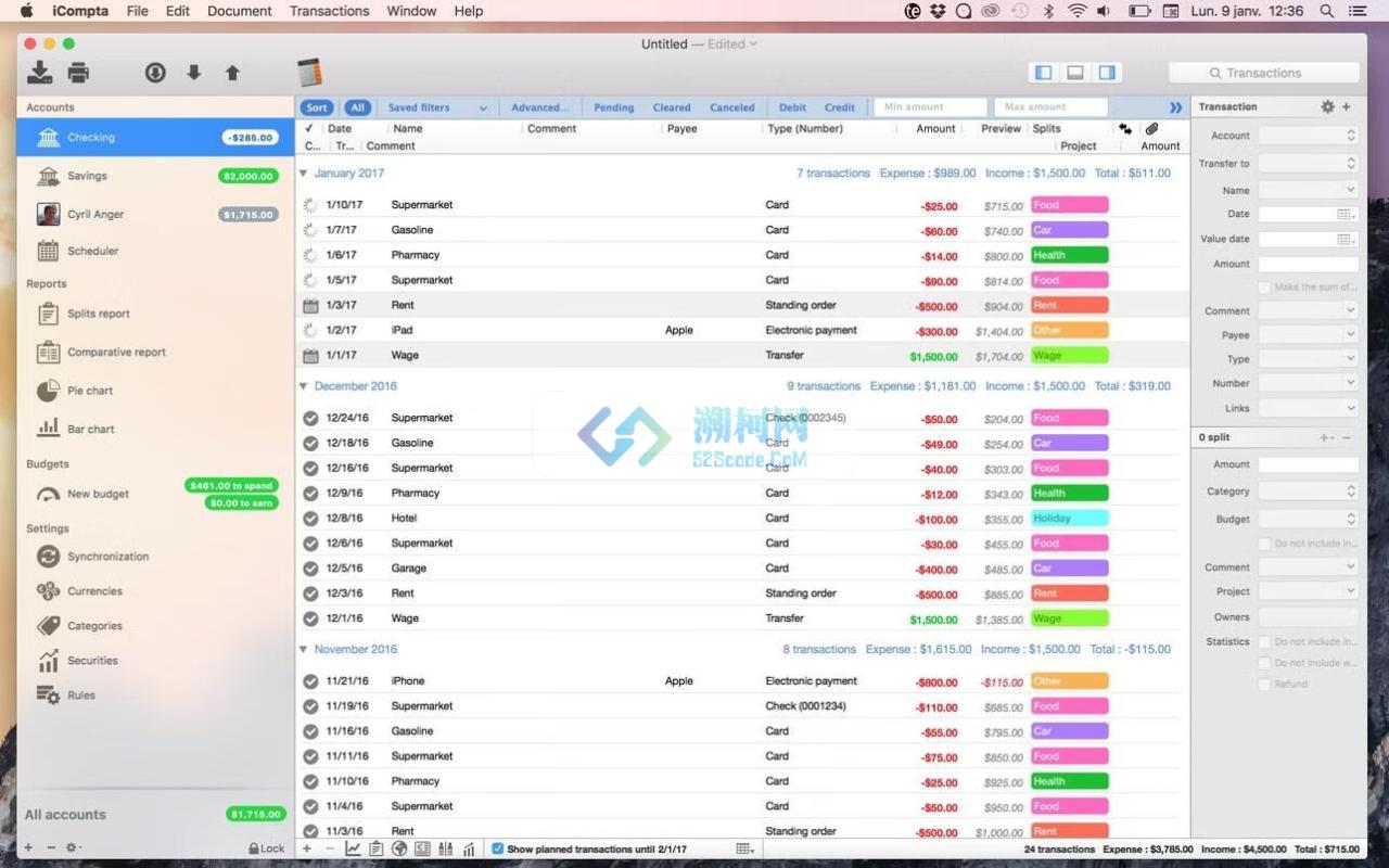 iCompta 6 for Mac v6.1.14激活版 个人财物管理工具