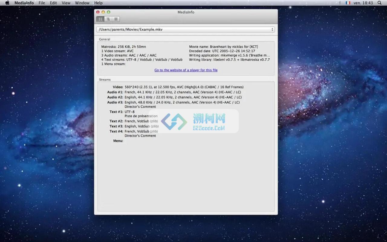 MediaInfo for mac v25.03 中文免激活版 媒体信息检测软件