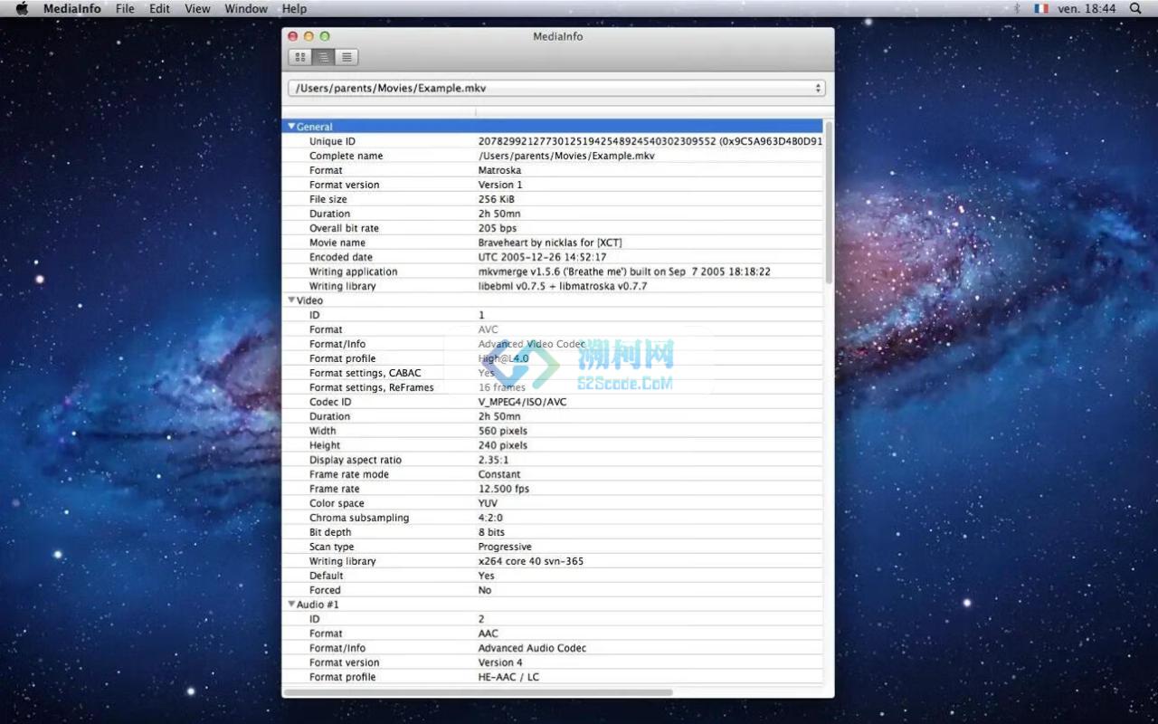 MediaInfo for mac v25.03 中文免激活版 媒体信息检测软件