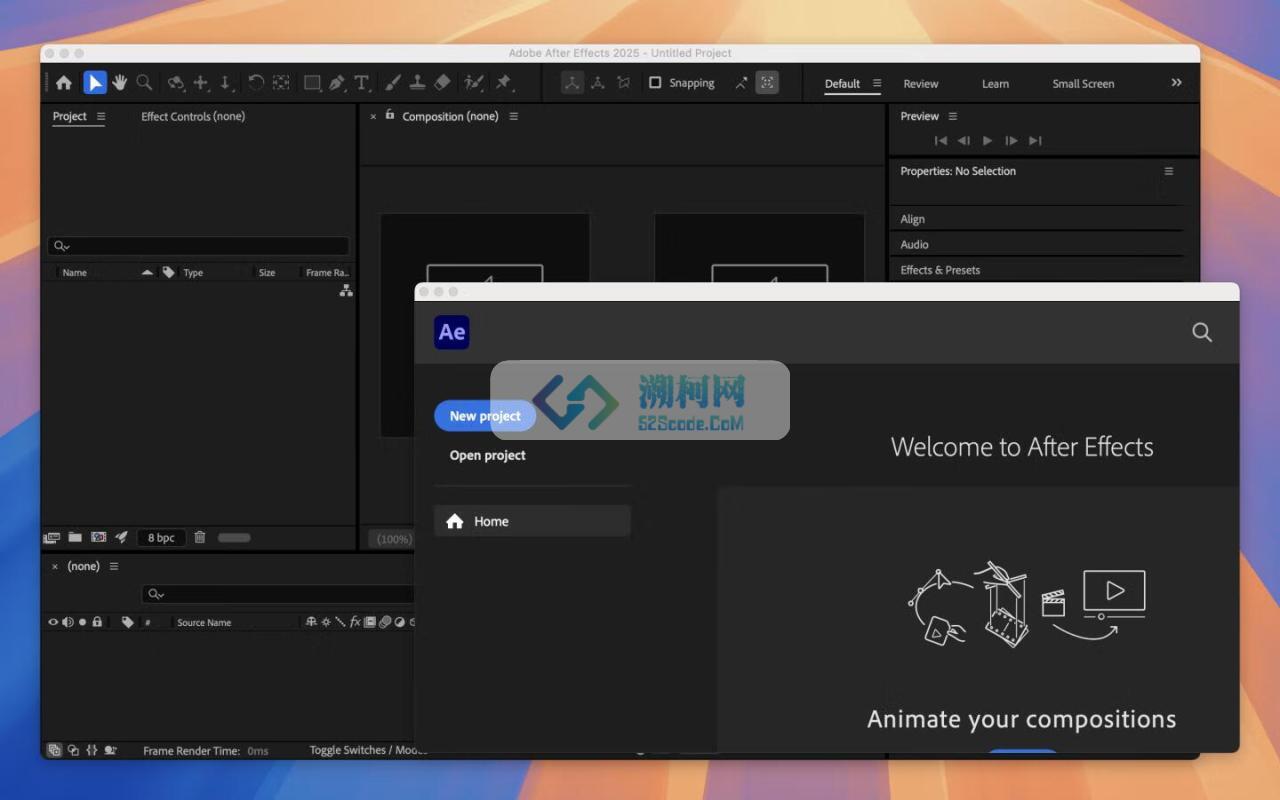 Adobe After Effects 2025 for Mac v25.0.1 中文破解版 intel/M通用 (AE 2025)