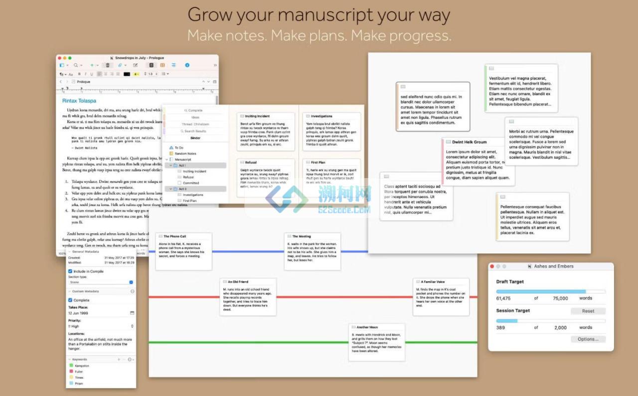 Scrivener 3 for Mac v3.4.0 中文激活版 最好用的mac写作软件