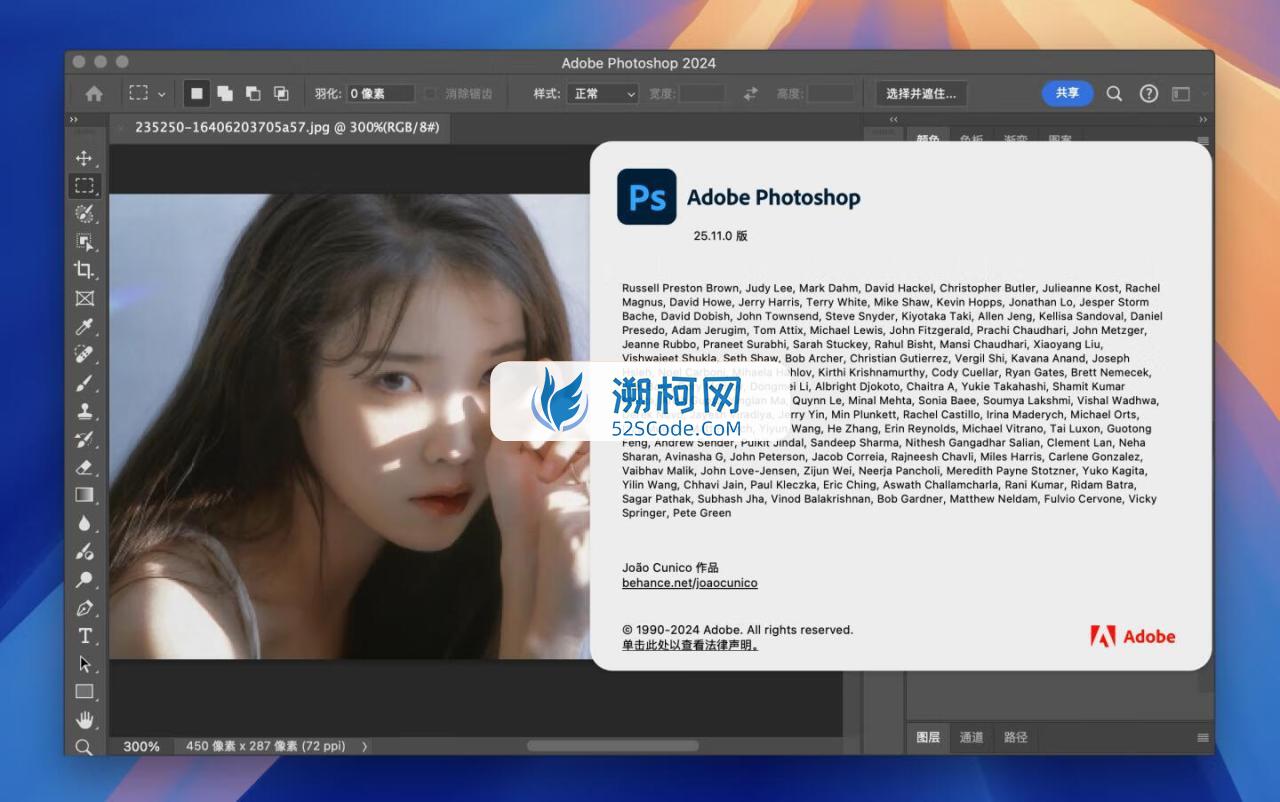 Adobe Photoshop 2024 for Mac v25.11.0 中文激活直装版 intel/M1通用(ps2024) 不支持神经滤镜 Neural Filters 不支持Ai创成式填充
