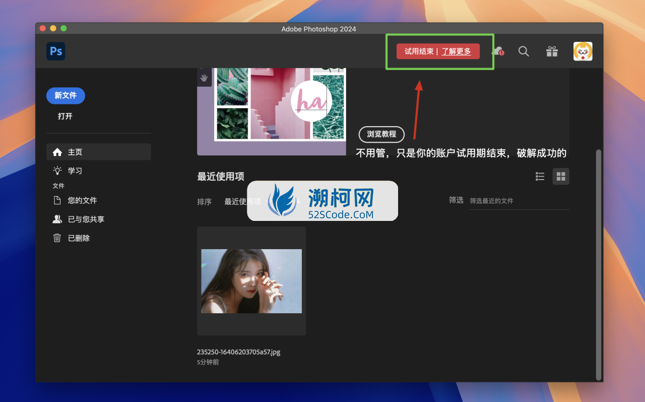Adobe Photoshop 2024 for Mac v25.11.0 中文激活直装版 intel/M1通用(ps2024) 不支持神经滤镜 Neural Filters 不支持Ai创成式填充