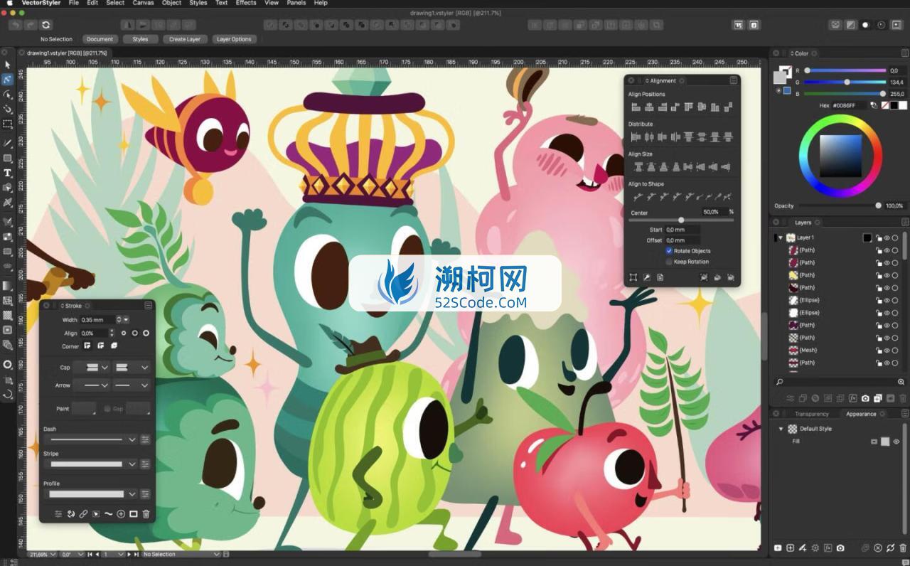 VectorStyler for Mac v1.1.094 英文版 专业的插画绘图软件