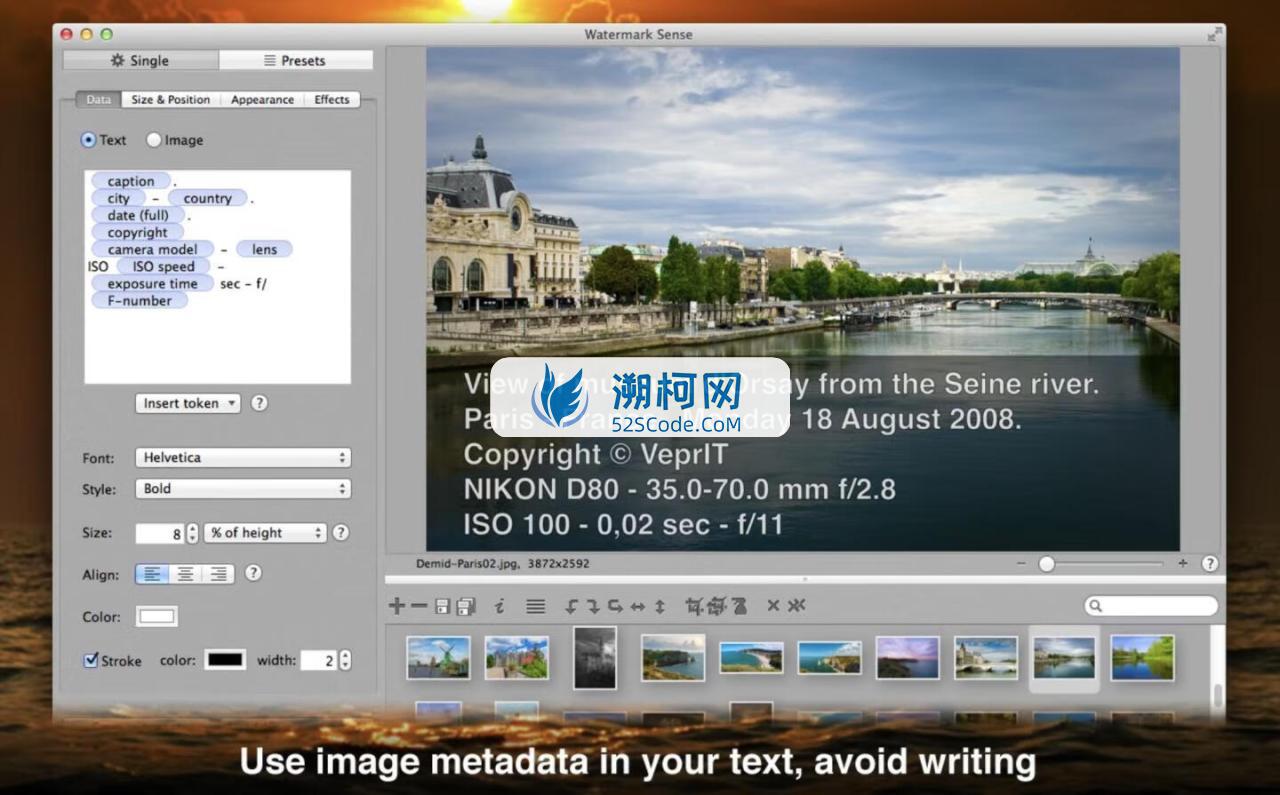 Watermark Sense for Mac v1.4.4激活版 批量图像水印添加工具