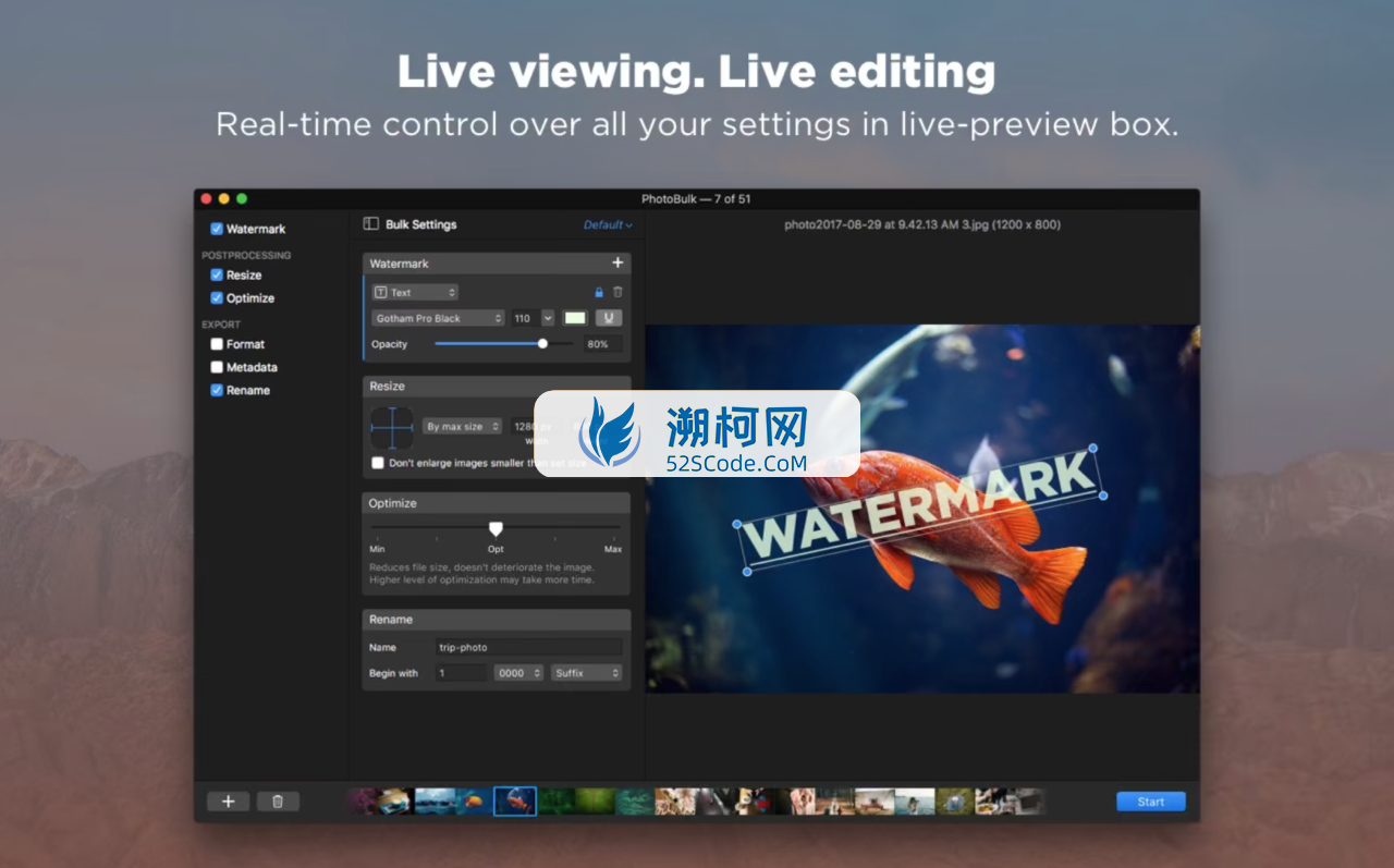 PhotoBulk for Mac v2.7激活版 图像批量添加水印工具