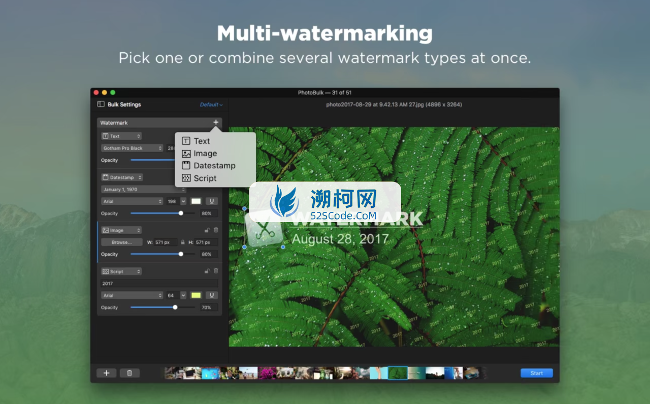 PhotoBulk for Mac v2.7激活版 图像批量添加水印工具