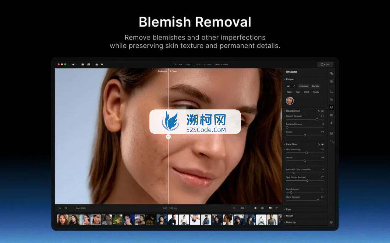 Aperty for Mac v1.3.1 (1403) 中文版 专业肖像的照片编辑软件，AI人像修饰的革命性工具，人像照片编辑软件