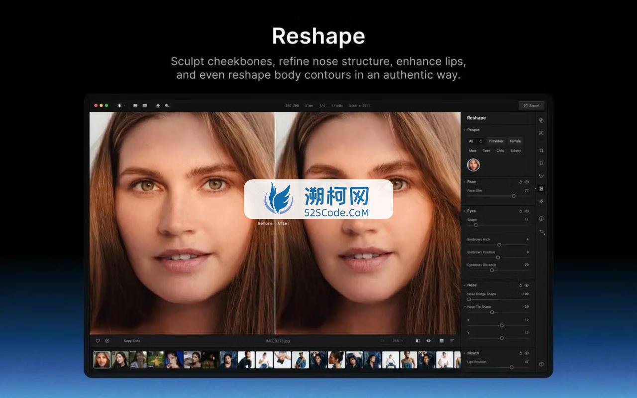 Aperty for Mac v1.3.1 (1403) 中文版 专业肖像的照片编辑软件，AI人像修饰的革命性工具，人像照片编辑软件