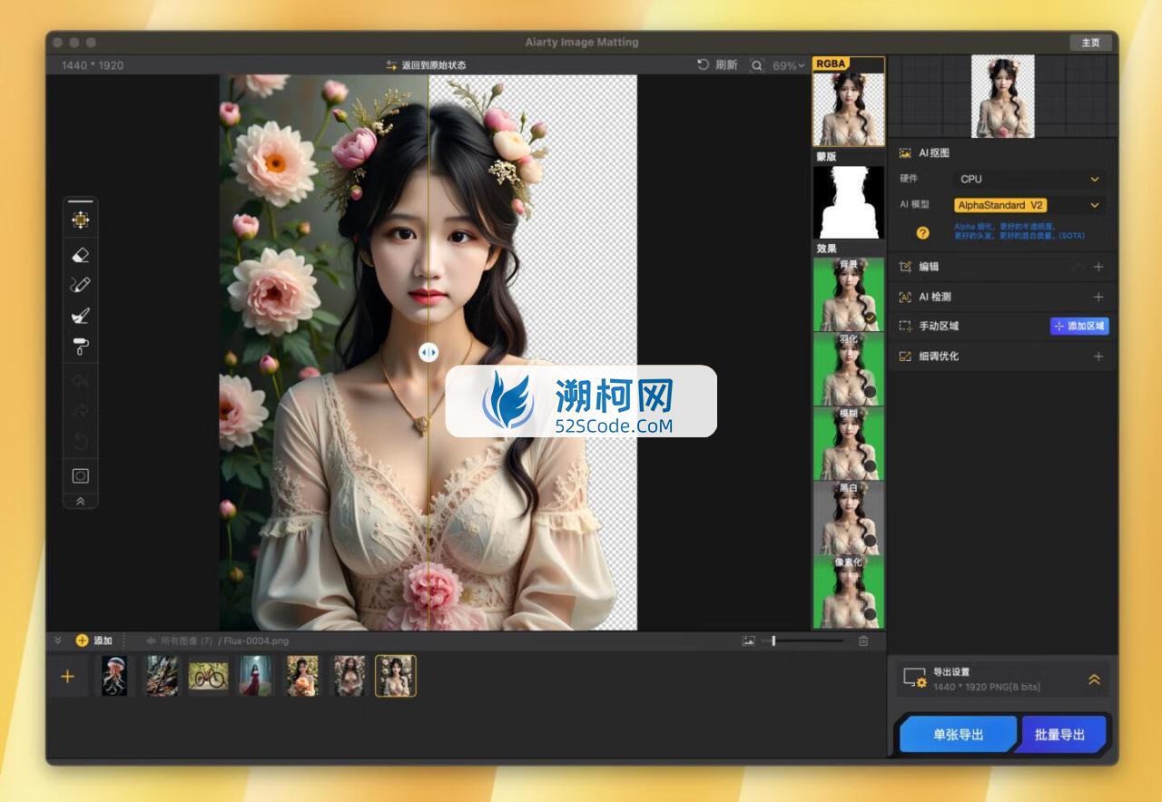 Aiarty Image Matting for Mac v2.3激活版 AI图像抠图工具