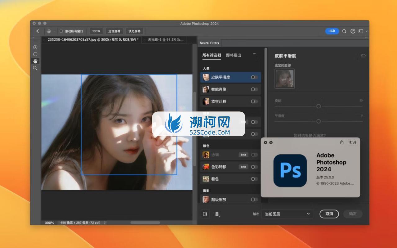 Adobe Photoshop 2024 for Mac v25.0 中文激活正式版 intel/M1通用(ps2024) 支持神经滤镜 Neural Filters 不支持Ai创成式填充