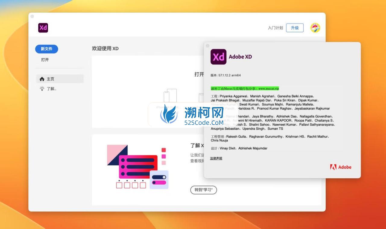 Adobe XD for Mac v57.1.12.2/ v50.0.12中文激活版 原型设计软件 只适配M (xd)