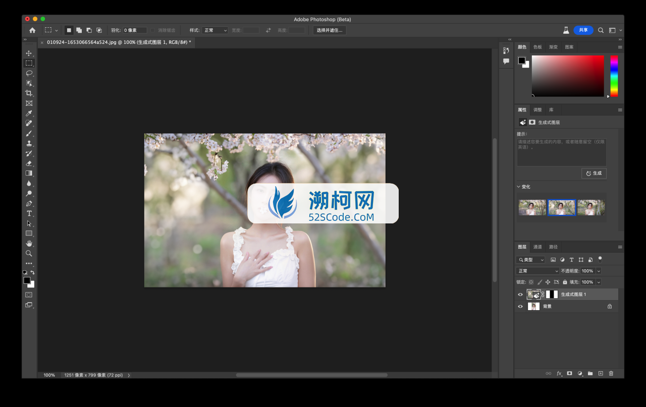 Adobe Photoshop 2024 for Mac v25.1 beta 中文激活版 intel/M1通用(ps2023) 支持神经滤镜 Neural Filters 支持 FireflyAI中文关键词