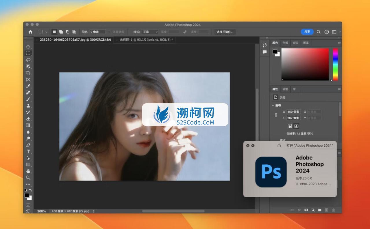 Adobe Photoshop 2024 for Mac v25.0 中文激活正式版 intel/M1通用(ps2024) 支持神经滤镜 Neural Filters 不支持Ai创成式填充