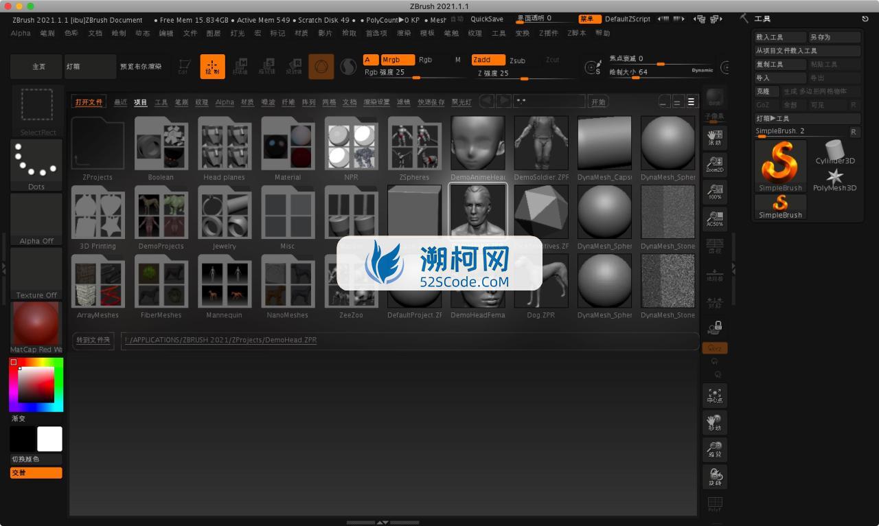 ZBrush 2022 for Mac v2022.0.5 中文激活版 三维数字雕刻软件