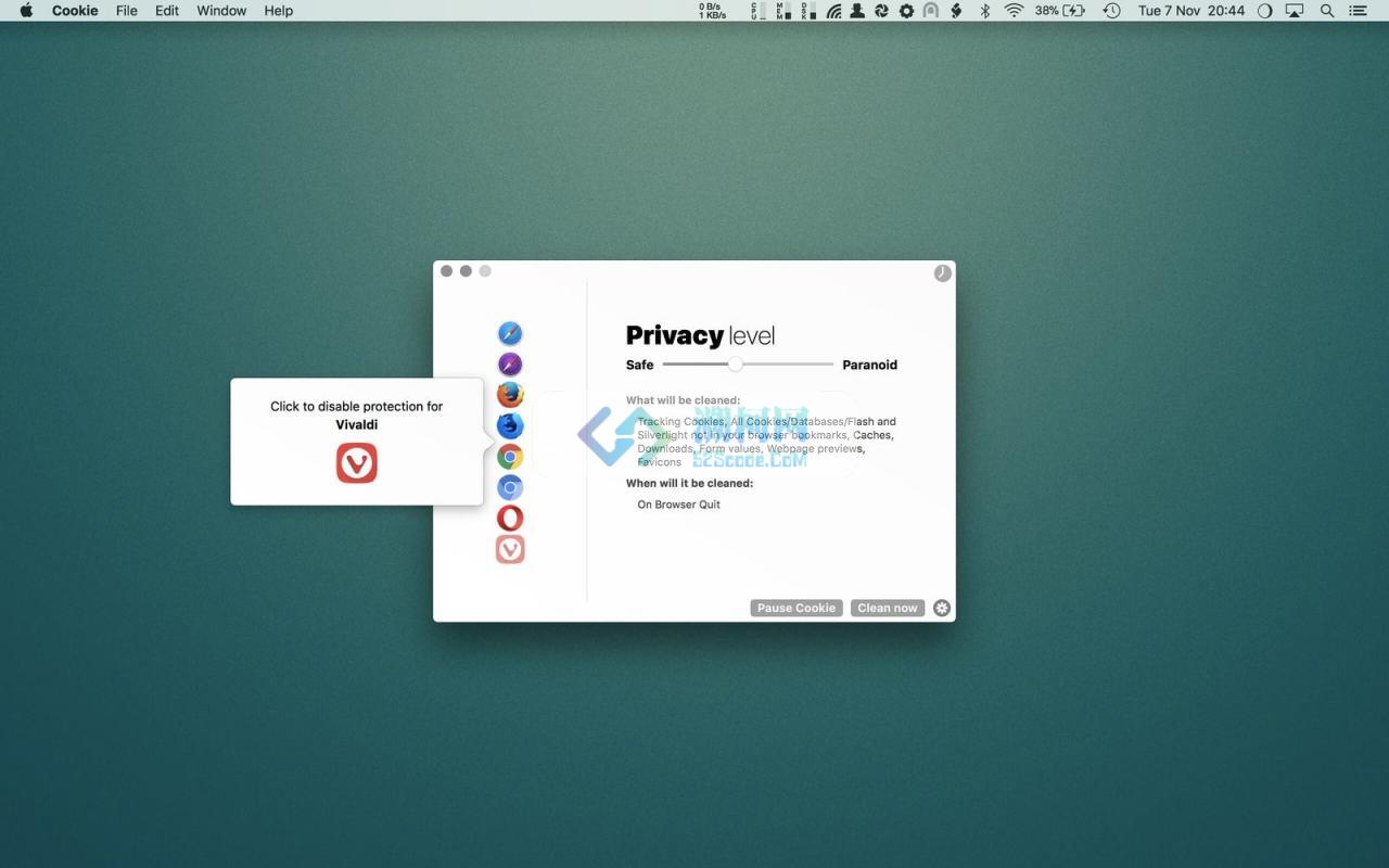 Cookie for Mac v7.8.0 免激活版 浏览器缓存清理工具