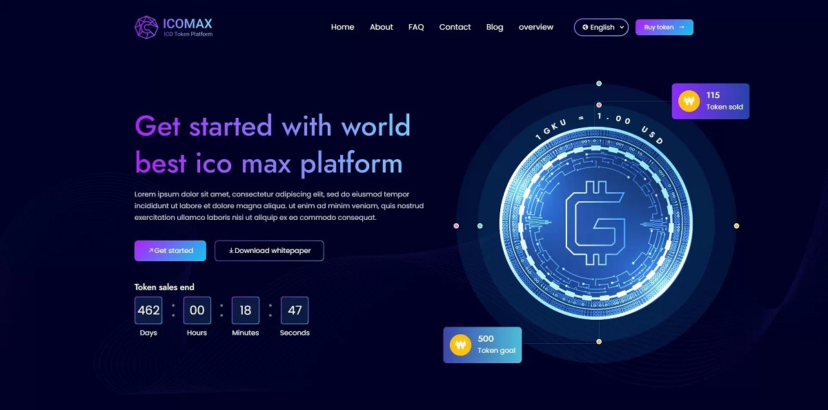 ICOMAX Token Sale Auction Platform 是一款功能强大的数字资产交易平台，为用户提供了安全、高效的交易环境。该平台基于最新的 Laravel 8.x 框架开发，具有易于安装、多