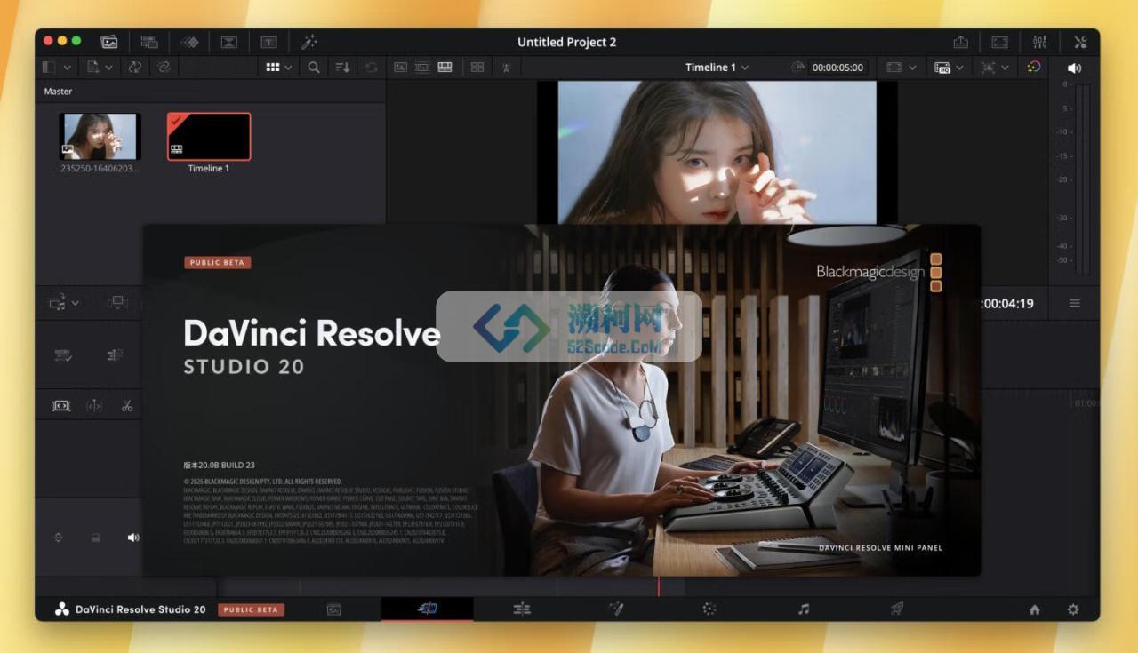 👍 DaVinci Resolve Studio 20 v20.0.0b23 达芬奇中文(测试版)破解版 视频调色剪辑软件